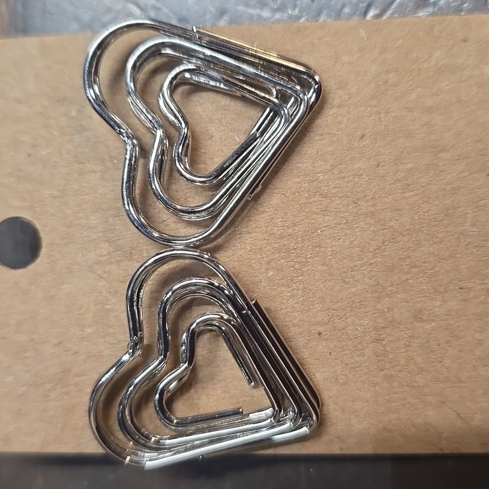 Heart Silvertone Earrings